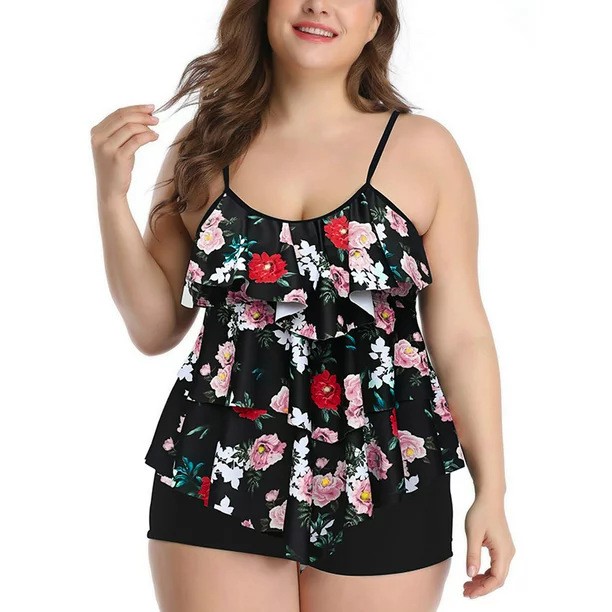 Tankini Damen Bikini Blumenmus – Tops Bewertung und Preis