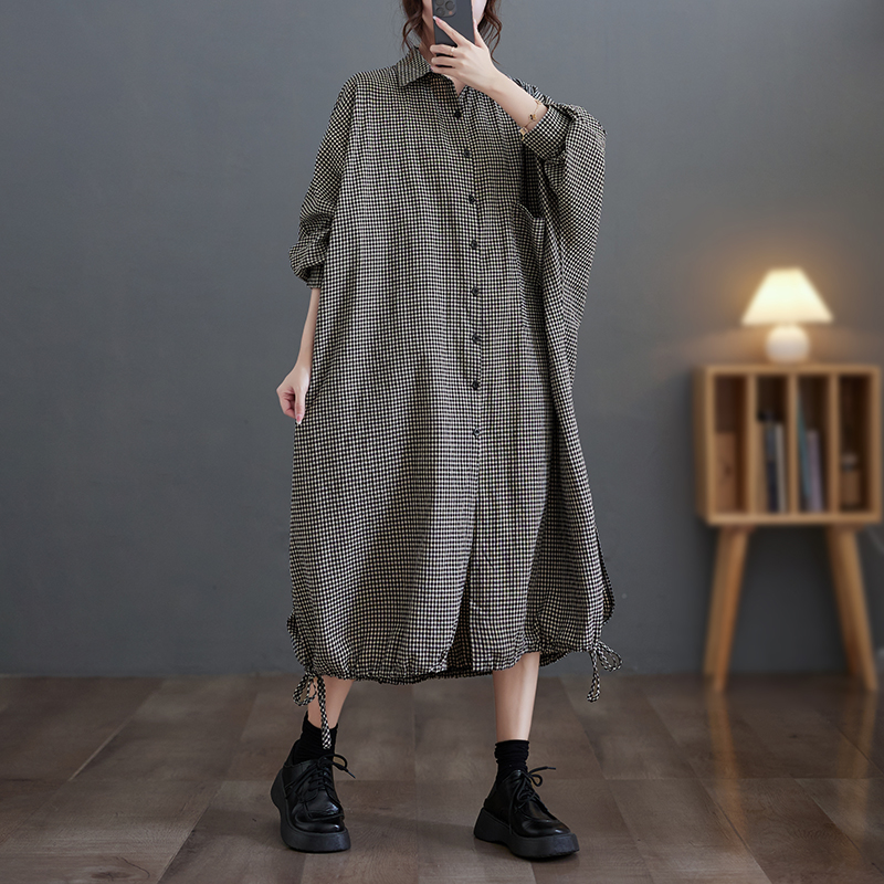 Elegantes Lässiges Baumwoll-Le – Casual Loose Linen Shirt Dress Bewertung und Preis