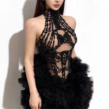 Damen Mini-Kleid Funkelnde Str – Sparkly Rhinestone Club Party Dress Bewertung und Preis