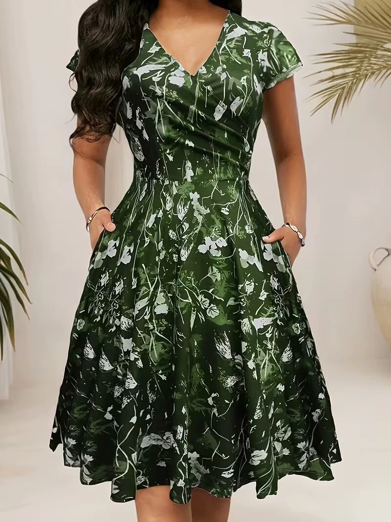 2026 Sommer Rundhals-Maxikleid – French Vintage Floral Midi Dress Bewertung und Preis