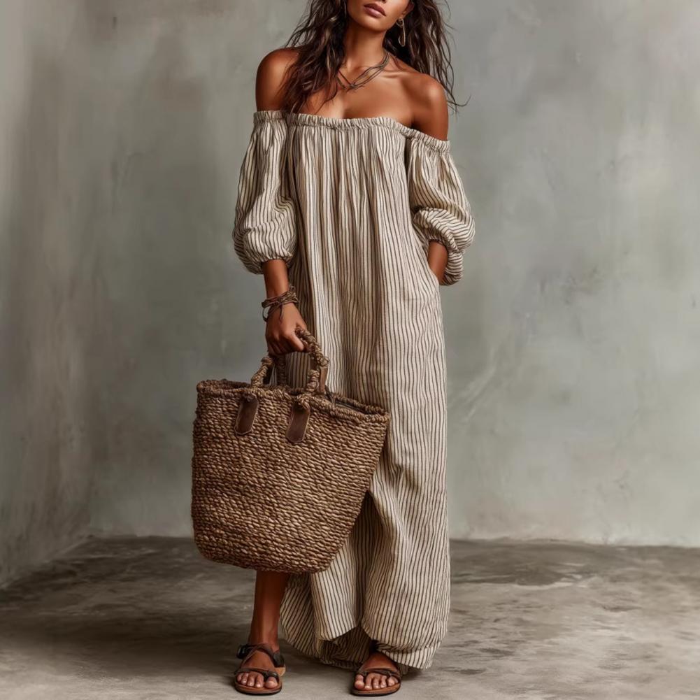 Frühling Sommer Damen Off-Shou – Off Shoulder Puff Sleeve Sundress Bewertung und Preis