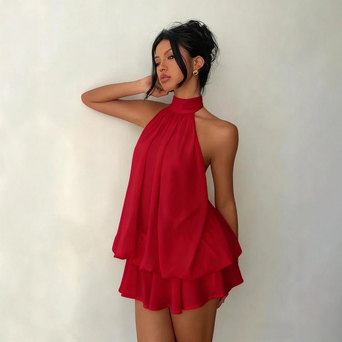 Damen Neckholder-Kleid, Rücken – Y2K Backless Halter Mini Dress Bewertung und Preis