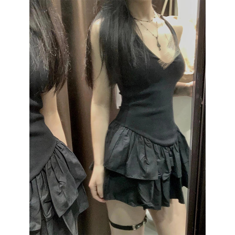 MEXZT Y2K Schwarz Mini Kleid F – Y2K Backless Halter Mini Dress Bewertung und Preis