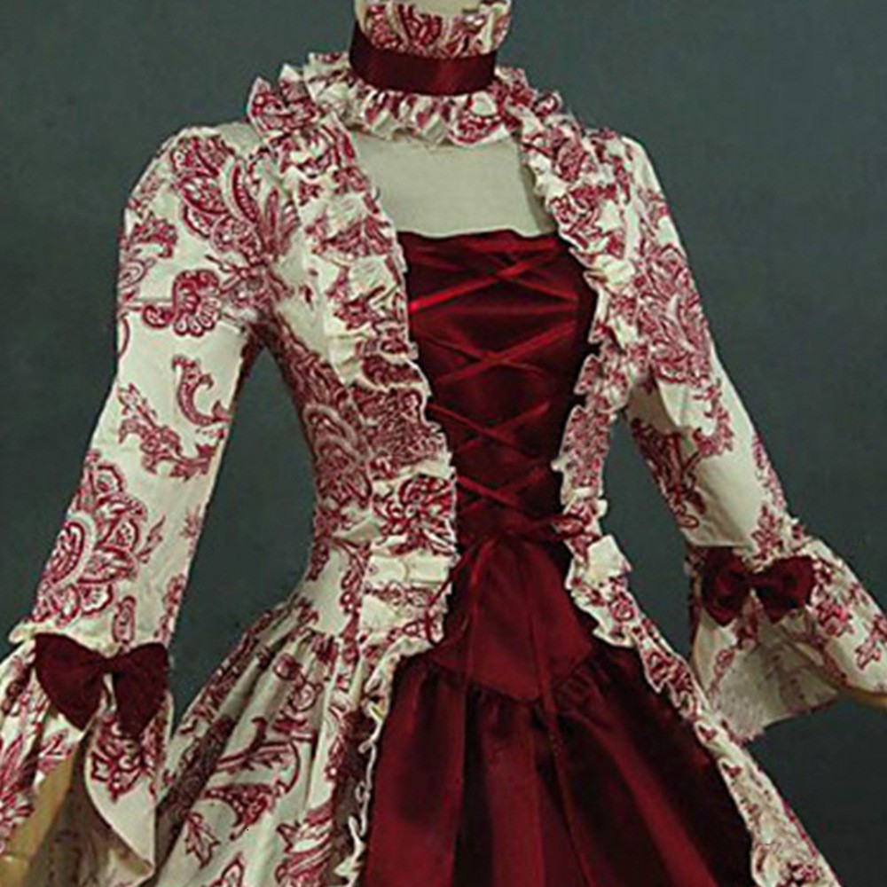 Bedrucktes Langarm-Retrokleid  – Dresses Bewertung und Preis
