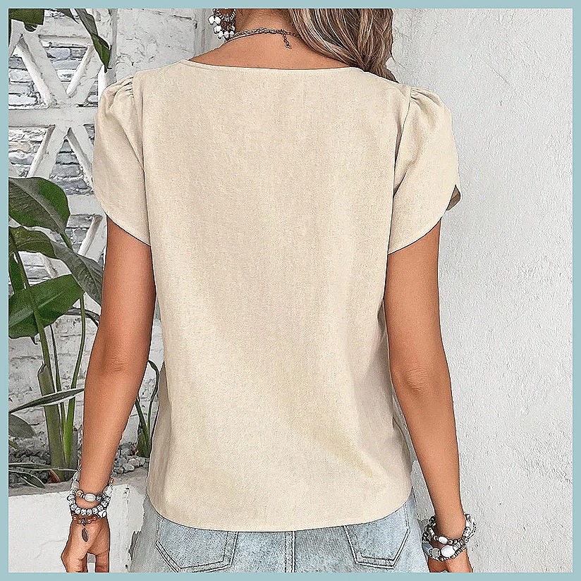2024 Sommer Vintage Einfarbige – Blouses Bewertung und Preis